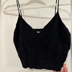 Crop Black Adjustable Tank